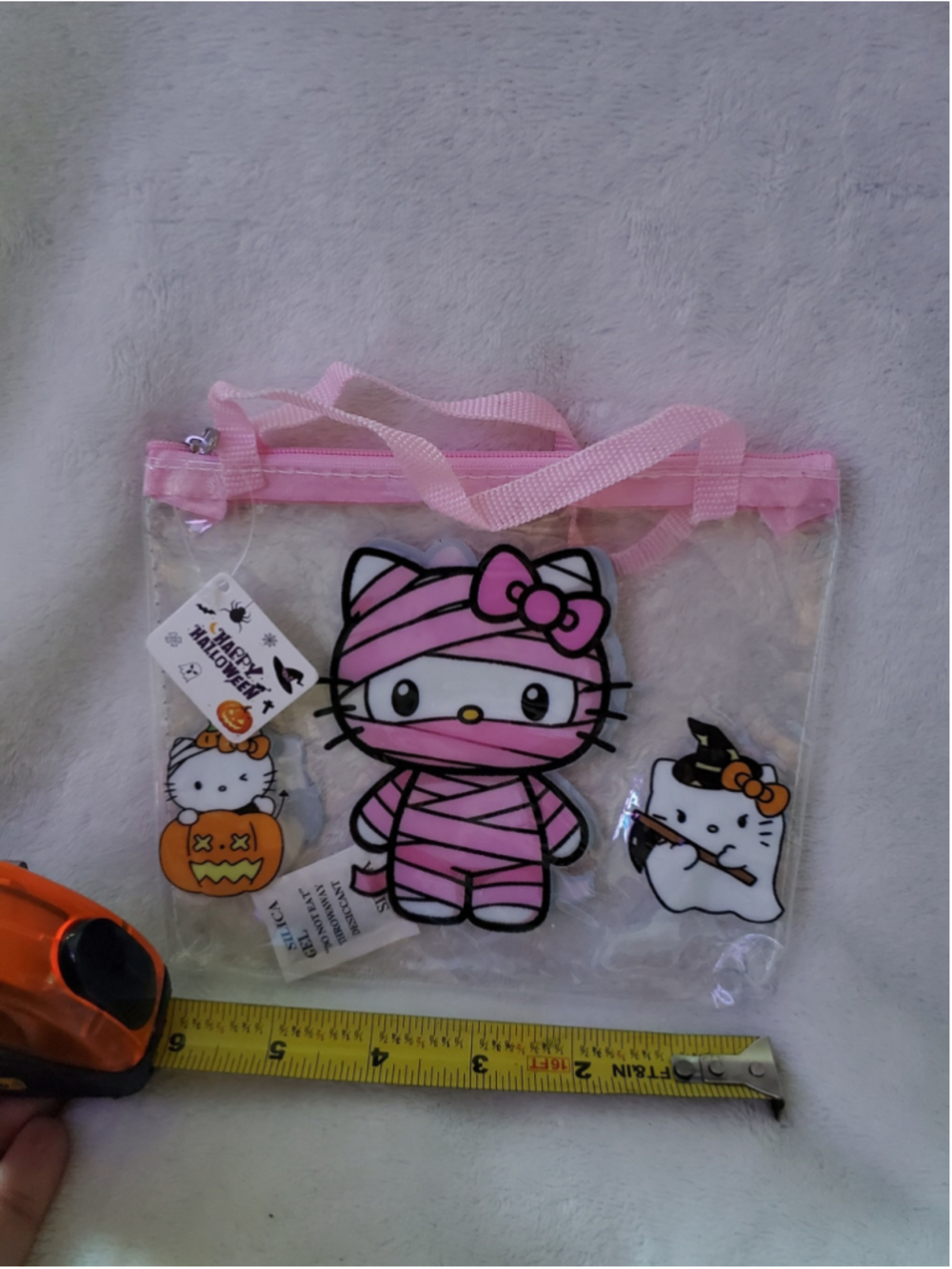 Sanrio Hello Kitty Halloween clear pink Bag. So cute you can use year Round - Picture 2 of 3